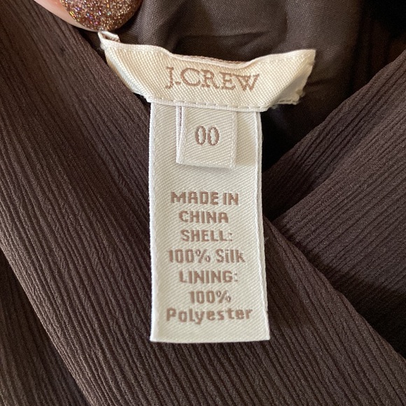 JCrew Brown Crepe Silk Dress 00 - Picture 3 of 6